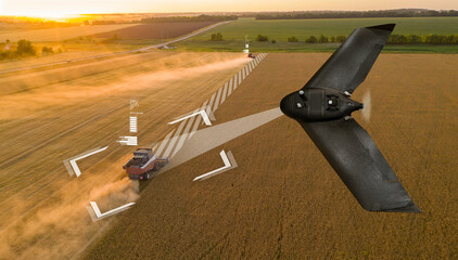 Autocollant - Autonomous combine harvester and drone