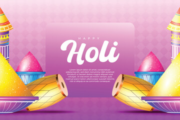 Wall Mural - Happy Holi colorful banner design 