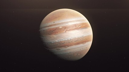 Wall Mural - Jupiter Slowly Rotating In Outer Space - animation