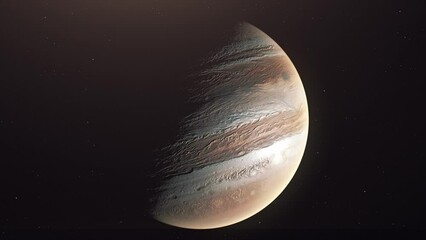 Wall Mural - Planet Jupiter Zooming Out In Space