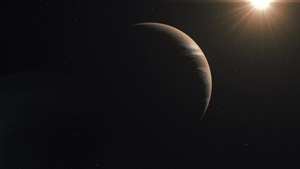Wall Mural - Jupiter Planet View With Glowing Sun Star - animation