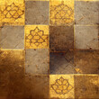 Moroccan Ceramic Tiles - Gold - Pattern 100% tileable Generative Art (AI)