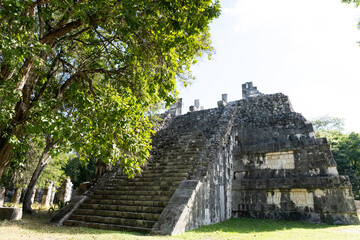 Archaeological structures of the Mayan culture, at the Chichen Itza site in Mexico.