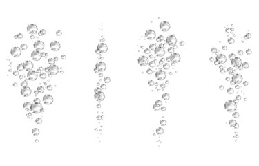 Wall Mural - Oxygen air bubbles  flow  in water on white  background.