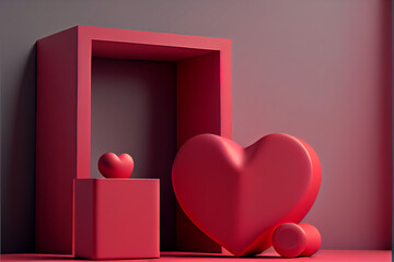 Poster - Minimalism St. Valentine's Day style concept Background. 