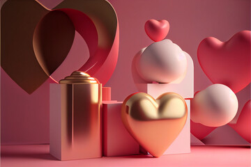Poster - Minimalism St. Valentine's Day style concept Background. 