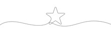 Hand Draw Stars Illustration In Continuous Line Arts Style Vector