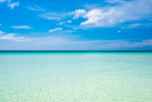 Blue Sky And Horizon Over Clear Ocean Water, Philippines