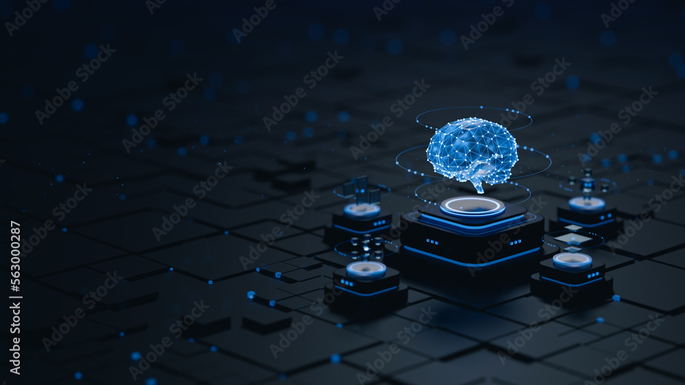 Artificial intelligence AI neural network digital brain machine deep ...