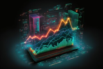 Futuristic market chart