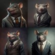  A photo rat wearing a suit, sometime portrayed as a bad politicians, generative ai