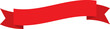 © i_fleurs - Red ribbon banner, curve badge, label, title box, clip art, png isolated on transparent background.