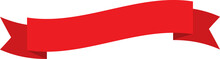 Red Ribbon Banner, Badge, Label, Title Box, Clip Art, Png Isolated On Transparent Background.
