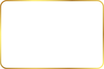 Wall Mural - rectangle gold frame with rounded corner, 6:4 scale rotioluxury border cut out, png isolated on tran