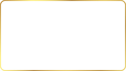 Wall Mural - rectangle gold frame with rounded corner, for web ,presentation, banner, thumbnail ,l uxury border c