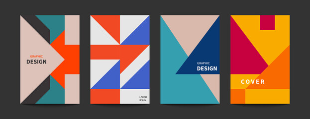 Wall Mural - Minimal geometric poster, minimalist cover template