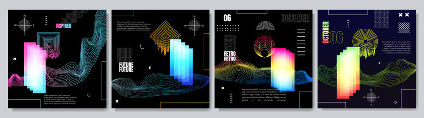 Wall Mural - vector illustration. abstract surreal background. memphis pattern. geometric shape. design elements 