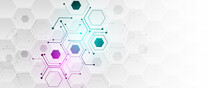 Abstract Hexagon Background Technology And Communication Network Advertising Media Banner Design