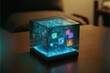 New holograms social media of the future smart phone emitting holographic image illustration generative ai