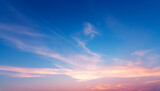 Fototapeta Zachód słońca - Beautiful  bright sunset sky with clouds. Sunset sky background