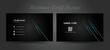 © vividraiyan - Business card design with dark background, blue light ray effect. Minimalist business card template. Vector illustration and printable visiting card template.