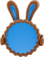 Sticker - Bunny ear chocolate frame in realistic 3d render