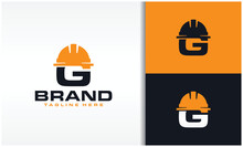 initials G cap construction logo