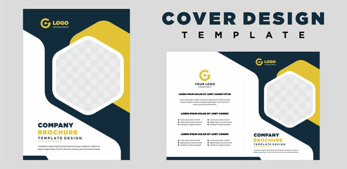 Sticker - company profile cover template layout design or brochure cover template design