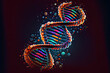 DNA molecule composition. Double helix of DNA. Human genome cell genetic