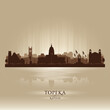 Topeka Kansas city skyline vector silhouette