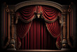 © ink drop - Elegant theatre stage curtain background. Generative ai