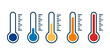 © Another - High and low temperature thermometer. Set of colored vector icons on white background