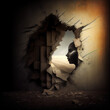© CEVmemories - Abstract surrealist graffiti self-portrait - By Generative AI