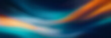 Dark Blue Grainy Gradient Background, Blurry Colors Wave Pattern With Noise Texture, Wide Banner Size