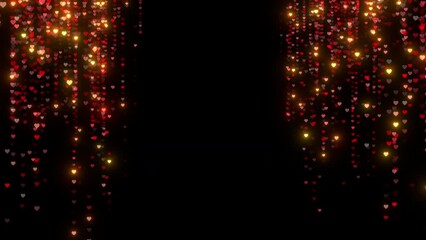 Wall Mural - wedding red particles hearts abstract motion background