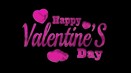 Wall Mural - Valentines day text animation in pink texture, and sparkles. valentines day greeting card