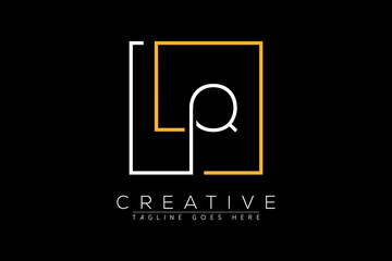 Canvas Print - Initial letter lq, ql, q, l elegant and luxury Initial with Rectangular frame minimal monogram logo design vector template