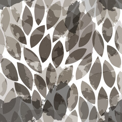 Wall Mural - Leaves Pattern. Watercolor leaves seamless vector background, jungle print textured