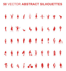 Wall Mural - 50 Abstract silhouettes - Vector