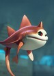Catshark animal in 3D Style on clean background. Generative ai