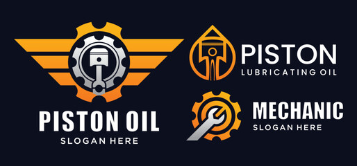 Automotive engine mechanic logo for business related to motor and car automotive industry.