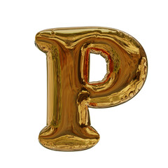 3D Golden balloon text