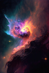 Wall Mural - Cosmic Wonders: The Vibrant and Mysterious Nebulas of Space, Generative AI