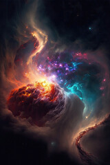 Wall Mural - Cosmic Wonders: The Vibrant and Mysterious Nebulas of Space, Generative AI