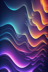 Wall Mural - Abstract psychedelic waves, colorful gradients,  Generative AI