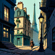 Paris, comics drawing
