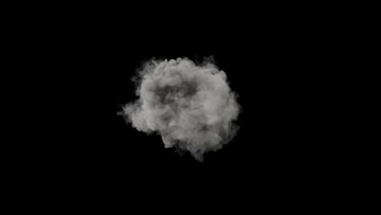 Wall Mural - Smoke Animation design on black background. Overlay on background.3D Illustration.