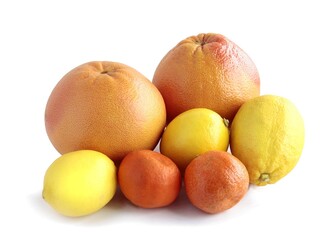 Poster - various citrus  and other tropical fruits close up