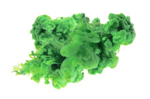 PNG Abstract Smoke Green Colors Splash On Transparent Backgrownd. Ink Blot.
