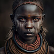 Young Tribal Girl Portrait-Generative AI